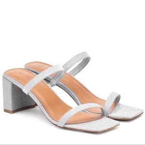 By Far Tanya Glittered mules (silver)